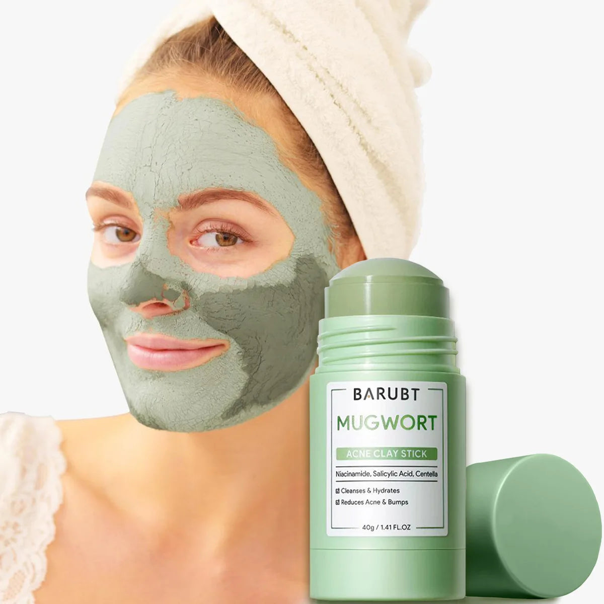 Mugwort solid face mask blackhead acne removal deep cleansing