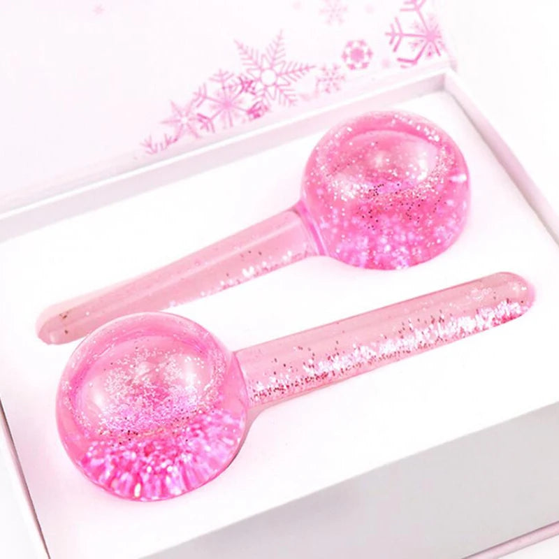	2 piece ice globes facial massager cryo sticks for face lifting