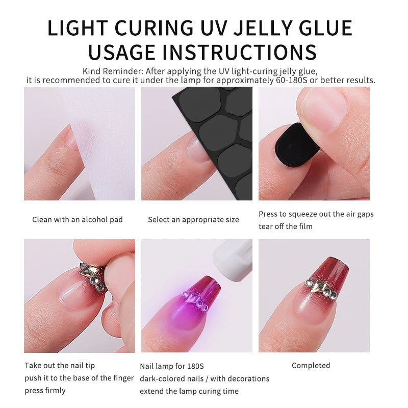 Double-sided nail glue adhesive sticker tabs reusable press-on nails