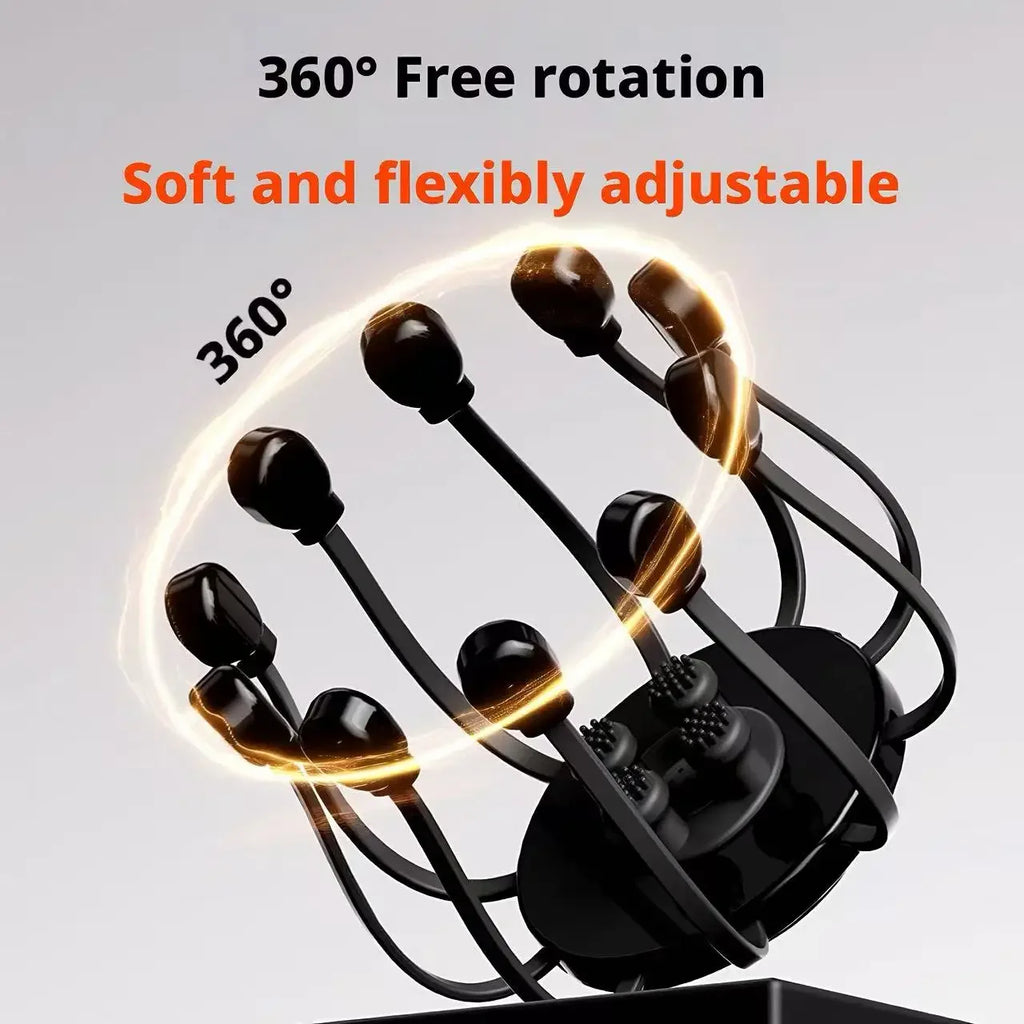 Electric octopus head massager scalp stimulator stress relief tool