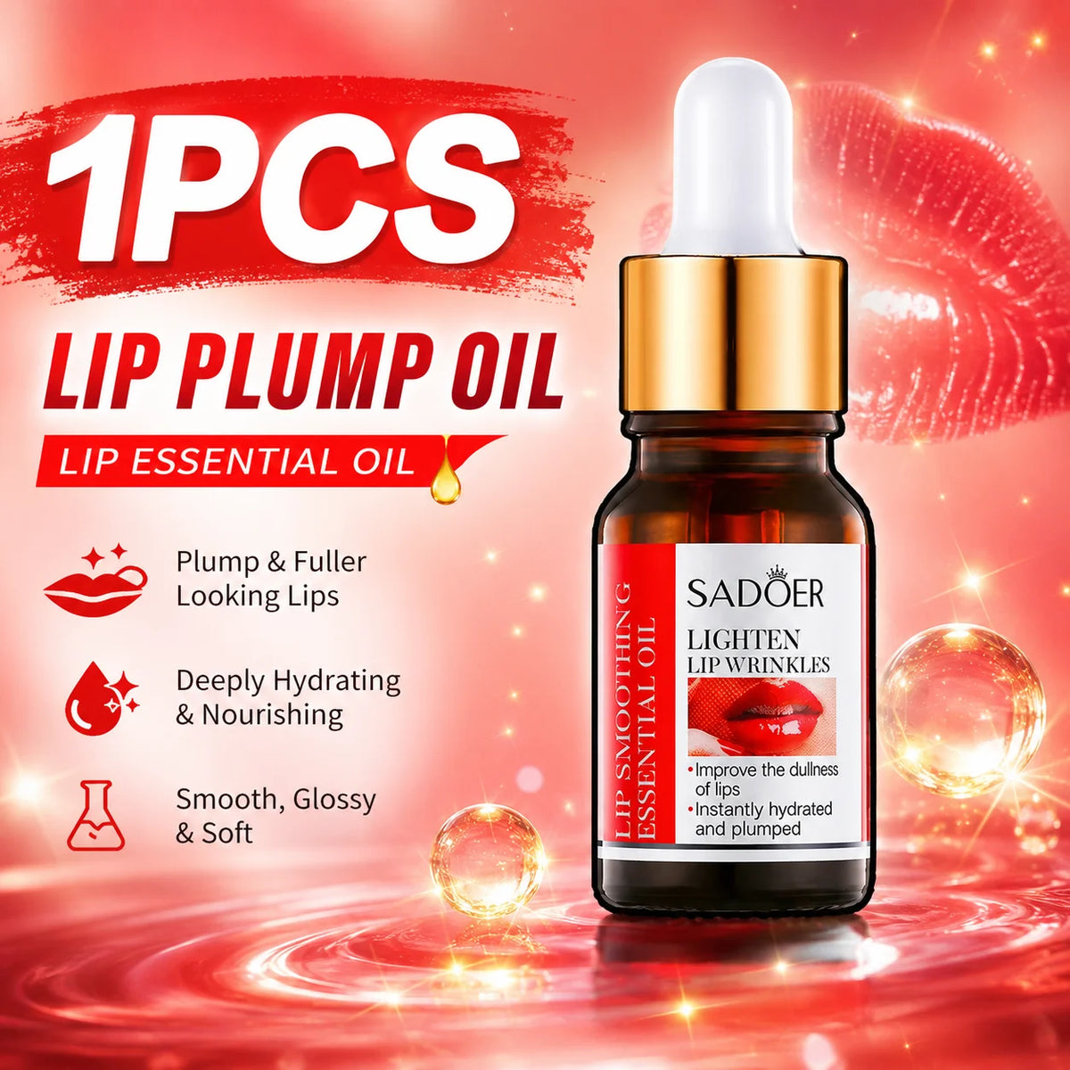 Lip plumping oil hydrating tinted lip gloss fuller lips treatment