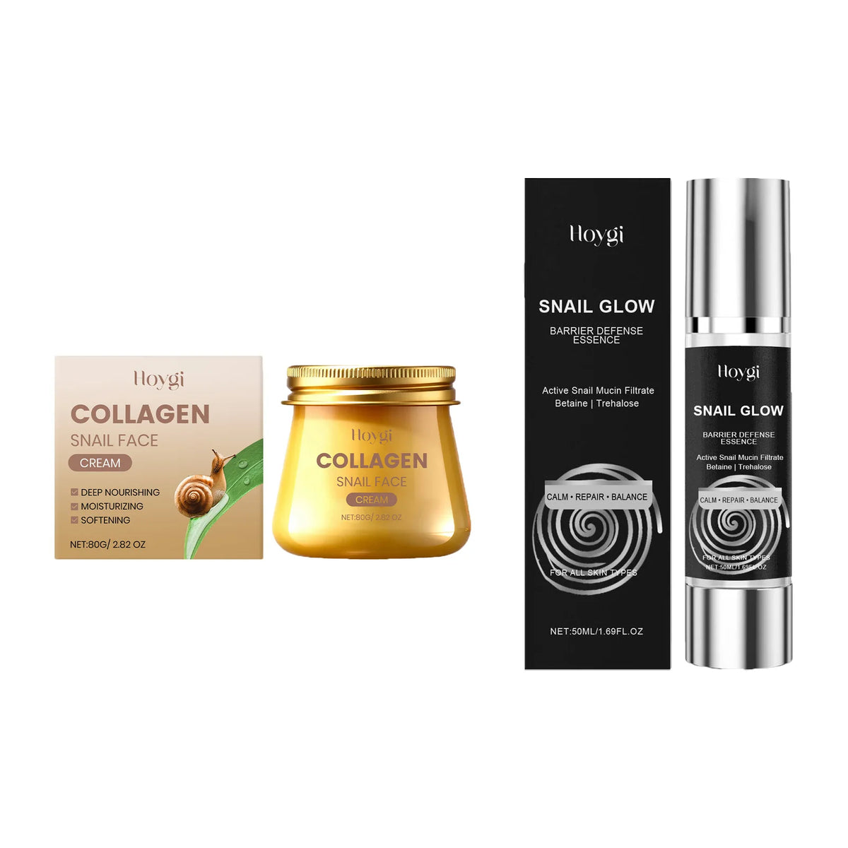 Snail mucin skincare set hydrating anti-aging complete routine