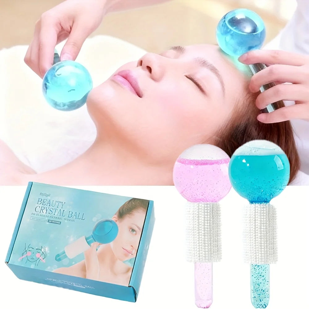 Ice globes facial massager set for puffiness and skin contouring