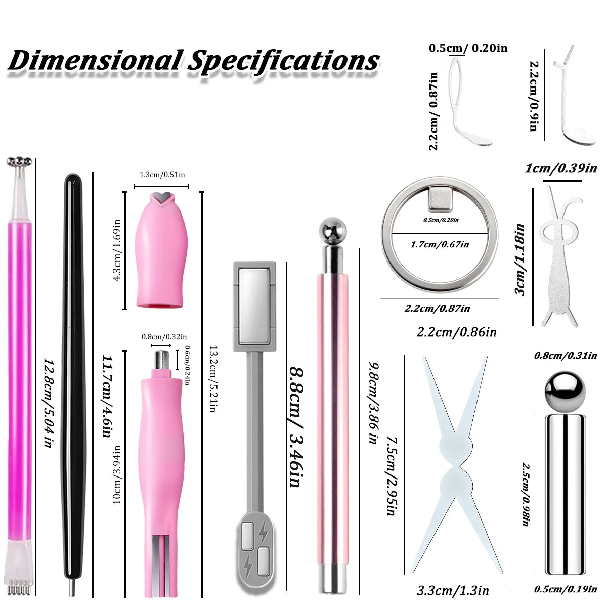Cat eye nail magnet set 15 piece magnetic gel nail art tool