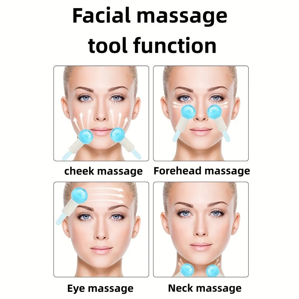 Ice globes facial massager set for puffiness and skin contouring