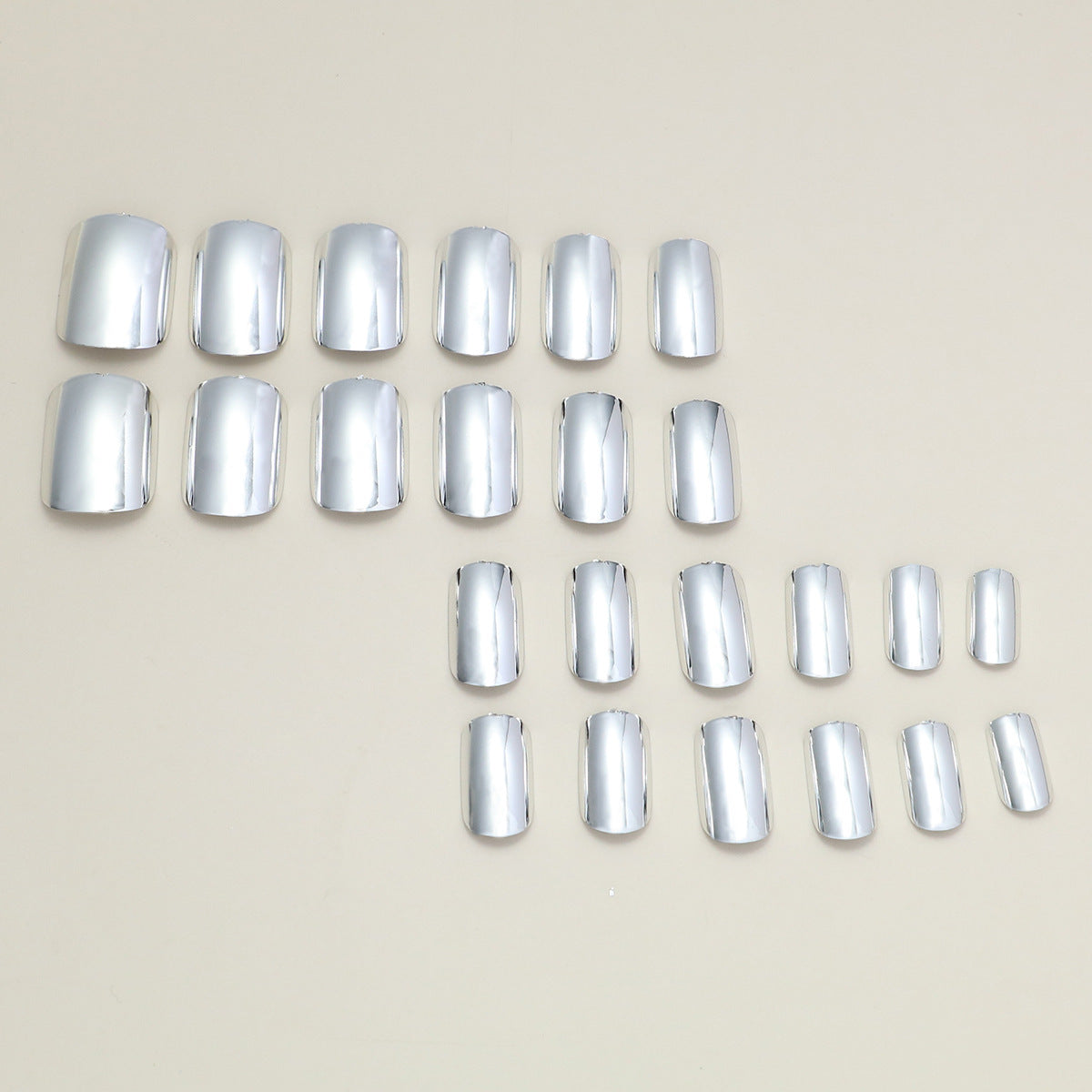 Silver Electroplated Short Wearable Fake Nails