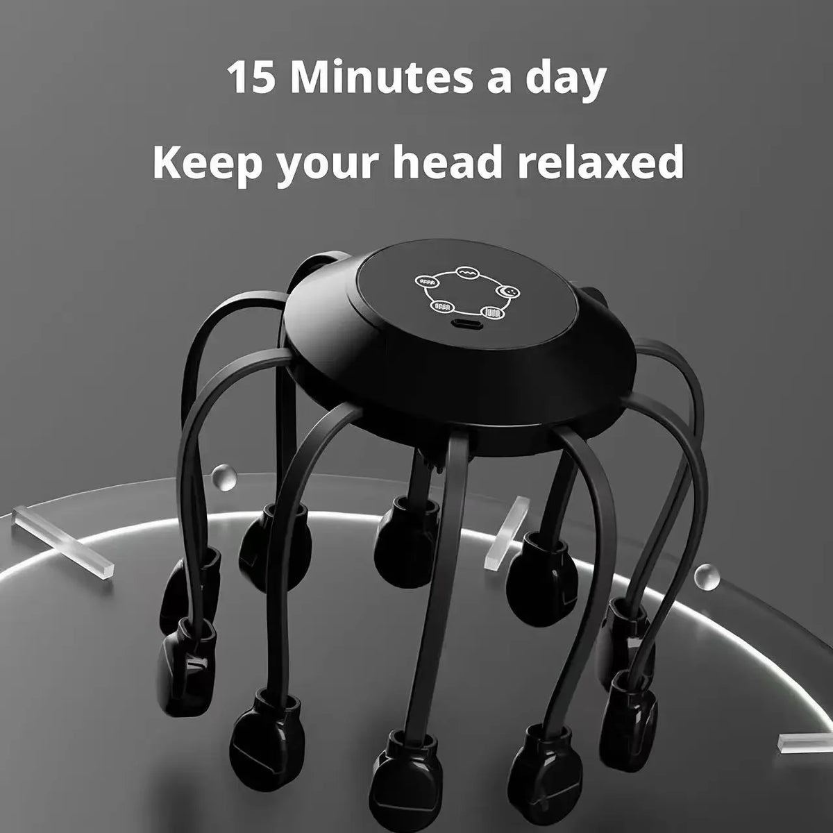 Electric octopus head massager scalp stimulator stress relief tool