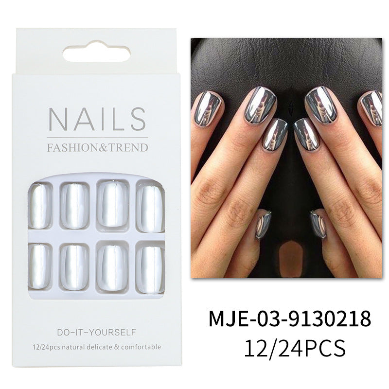 Silver Electroplated Short Wearable Fake Nails