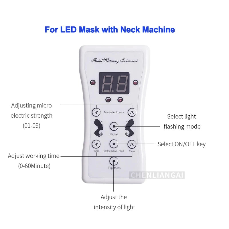 Remote control LED light therapy face mask beauty machine