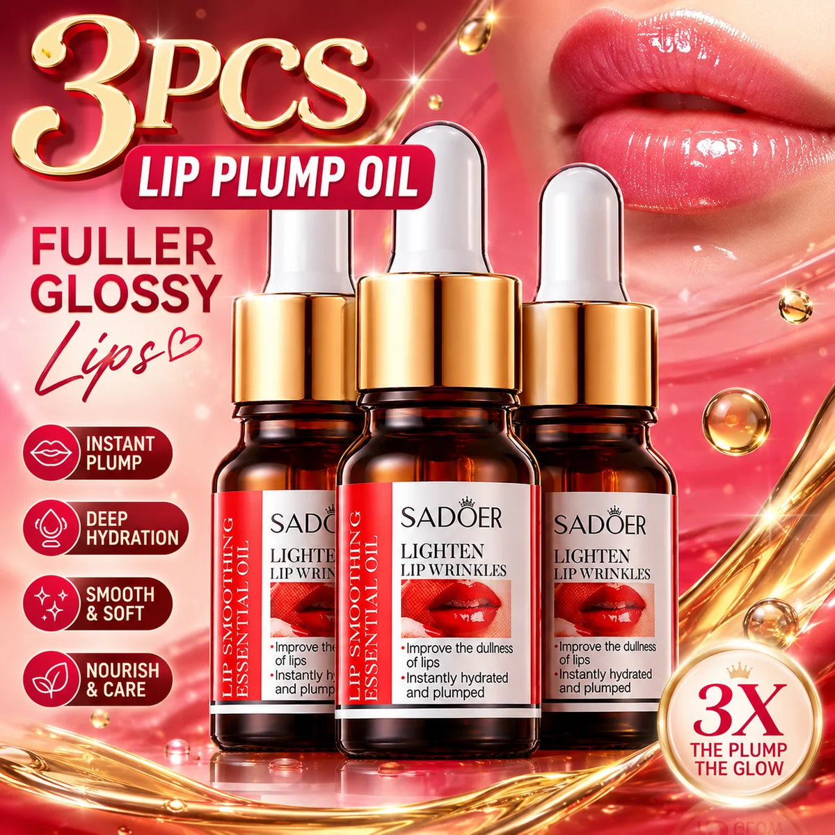 Lip plumping oil hydrating tinted lip gloss fuller lips treatment