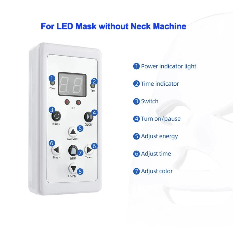 Remote control LED light therapy face mask beauty machine