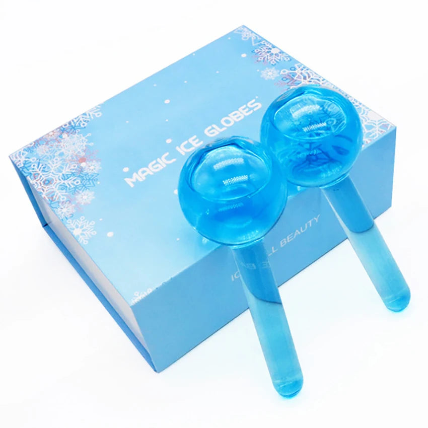 	2 piece ice globes facial massager cryo sticks for face lifting