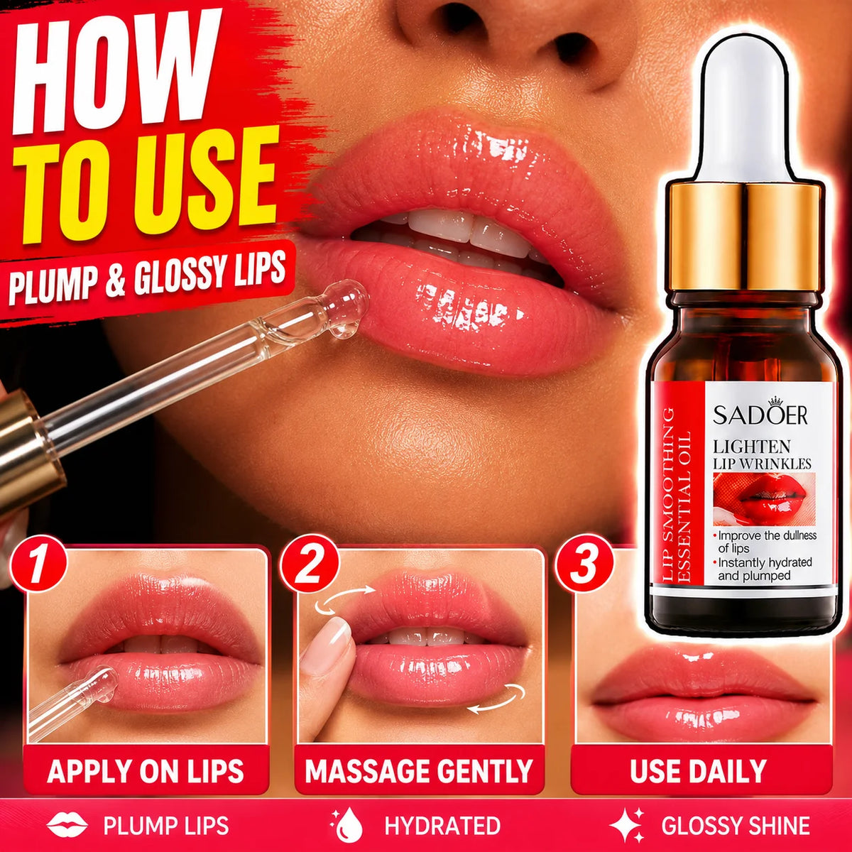 Lip plumping oil hydrating tinted lip gloss fuller lips treatment