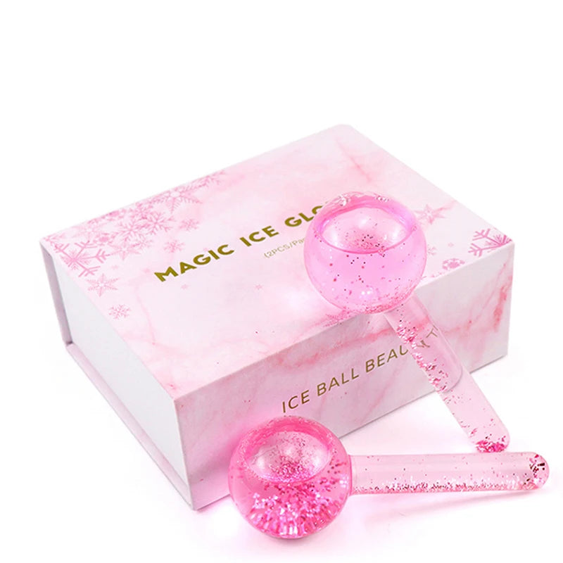 	2 piece ice globes facial massager cryo sticks for face lifting