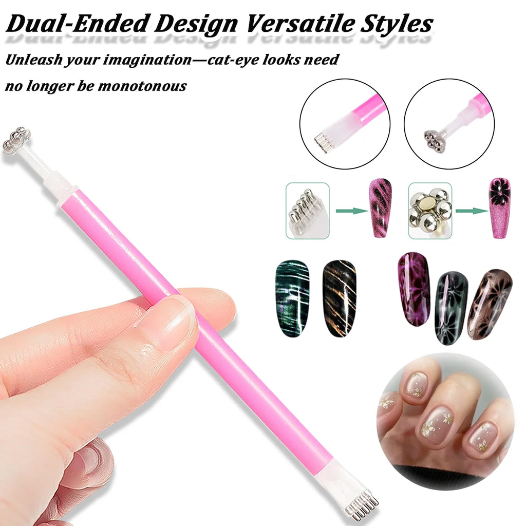 Cat eye nail magnet set 15 piece magnetic gel nail art tool