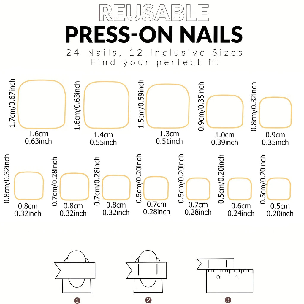 124 piece classic white French edge fake toenails press-on set