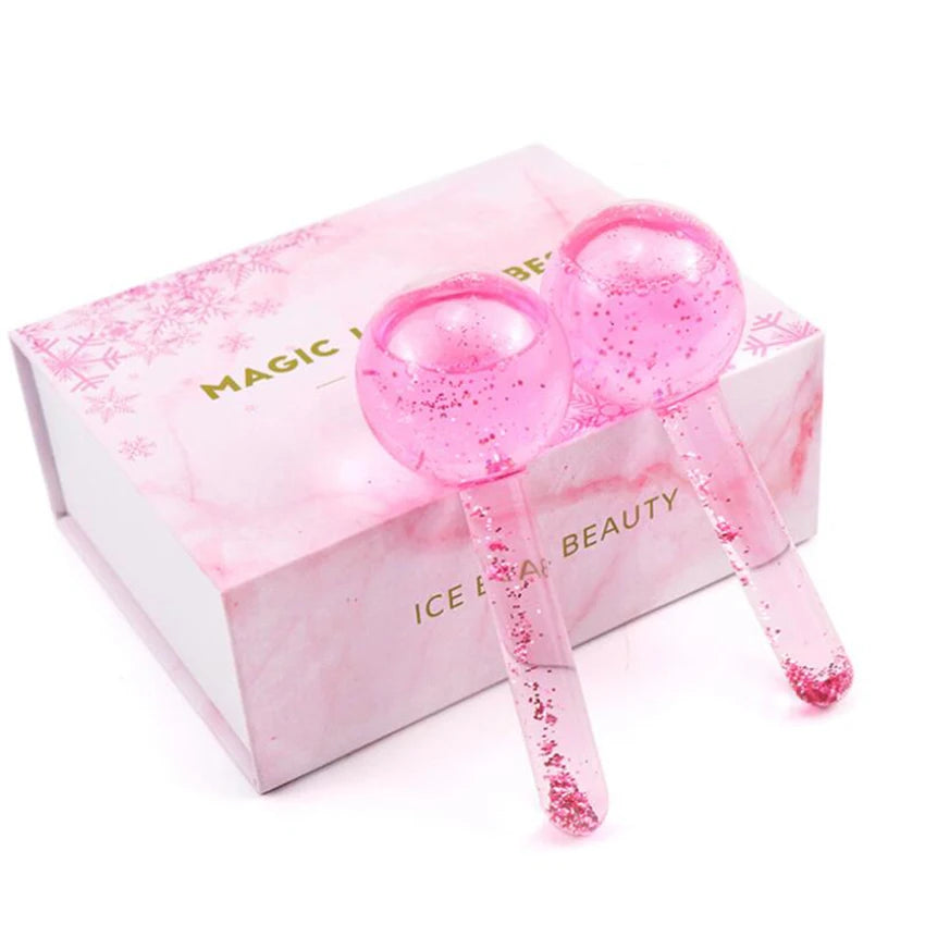	2 piece ice globes facial massager cryo sticks for face lifting