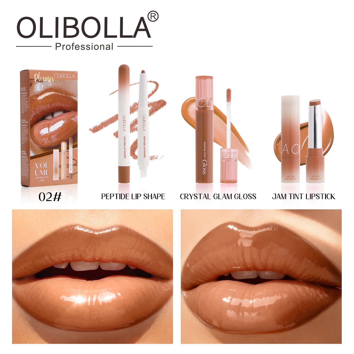 Lip Makeup Set with Liner Gloss and Lipstick