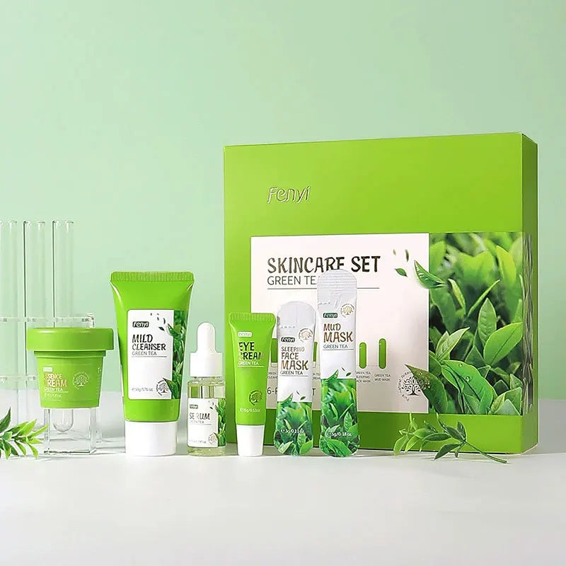 Fenyi green tea 6-piece skin care set brightening anti-aging routine