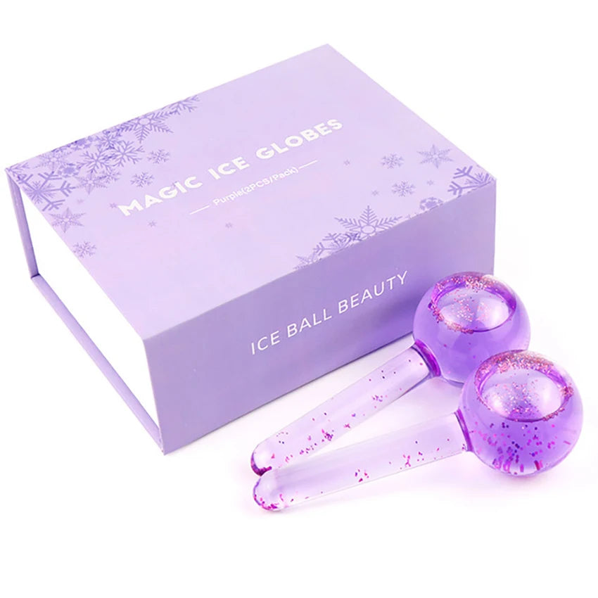 	2 piece ice globes facial massager cryo sticks for face lifting
