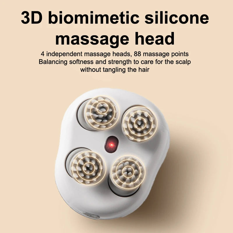 Handheld rechargeable electric scalp head massager for hair growth