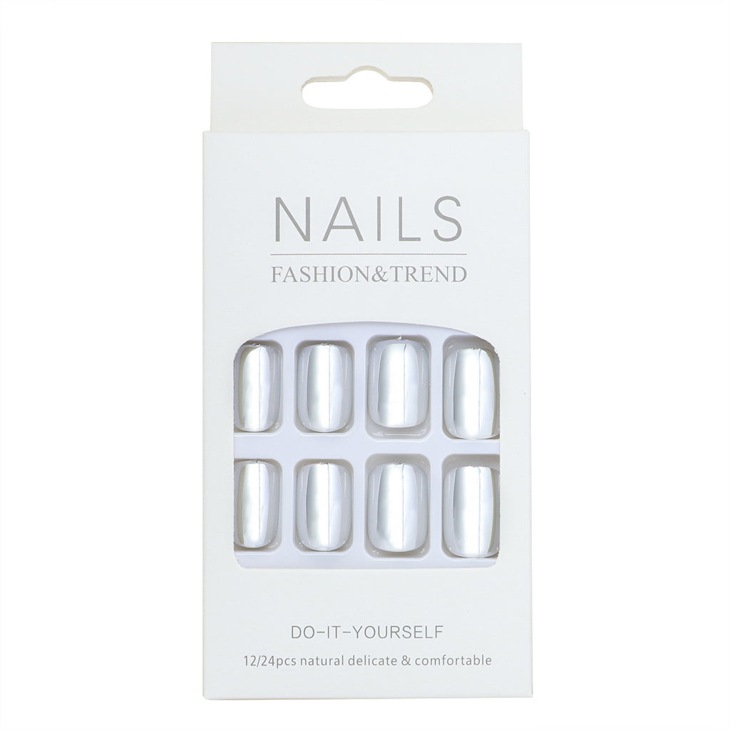 Silver Electroplated Short Wearable Fake Nails