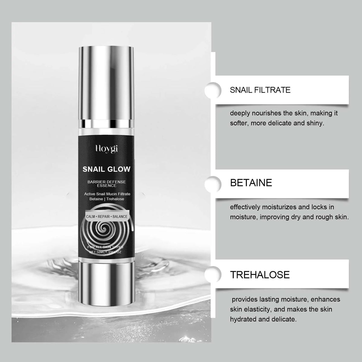 Snail mucin skincare set hydrating anti-aging complete routine