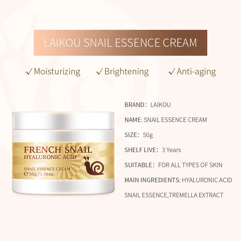 LAIKOU snail mucin face cream moisturizing anti-aging skin repair