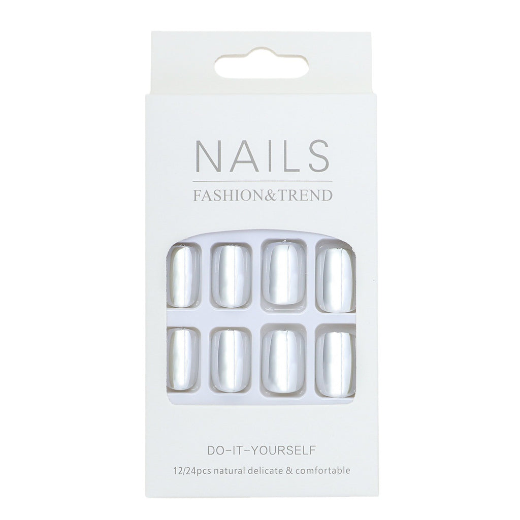 Silver Electroplated Short Wearable Fake Nails