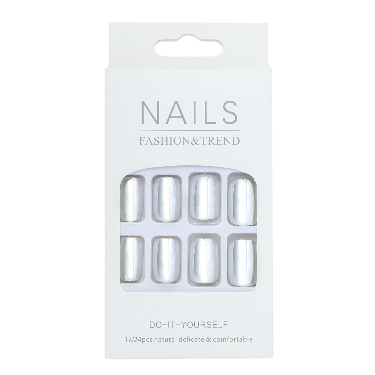 Silver Electroplated Short Wearable Fake Nails